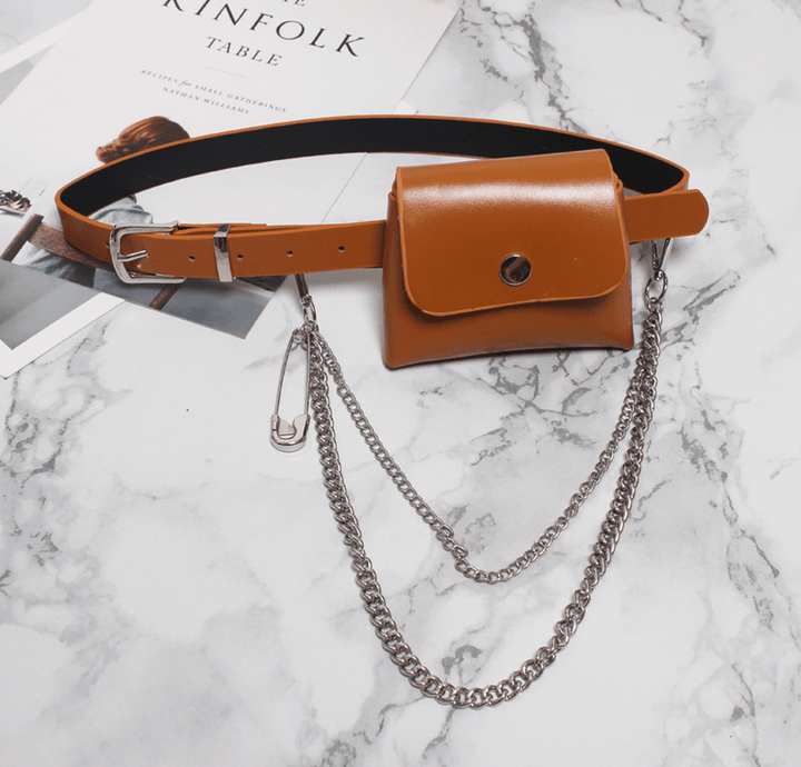Small Waist Bag Belt Mini Bag Personalized Chain - MRSLM