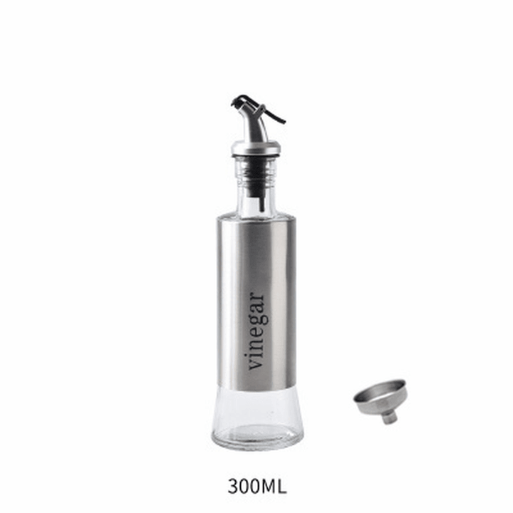 300ML Olive Oil Dispenser Bottles with Funnel Stainless Steel Oil Pourer Dispensing Bottles Oil Vinegar Sauce Bottle - MRSLM