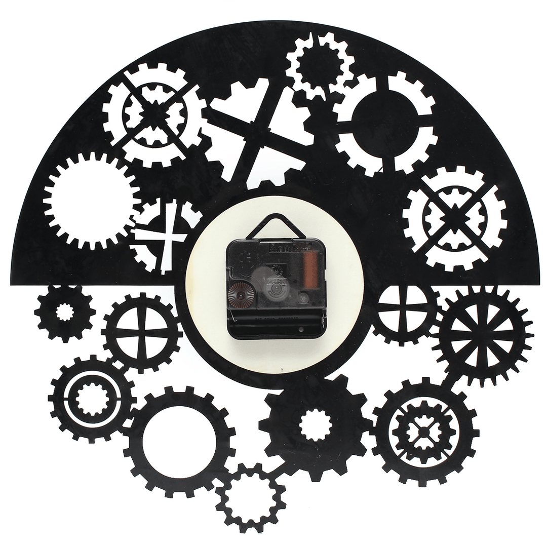 Steampunk Cog Wall Clock Gears Vinyl Record Wall Clock Home Office Decor - MRSLM