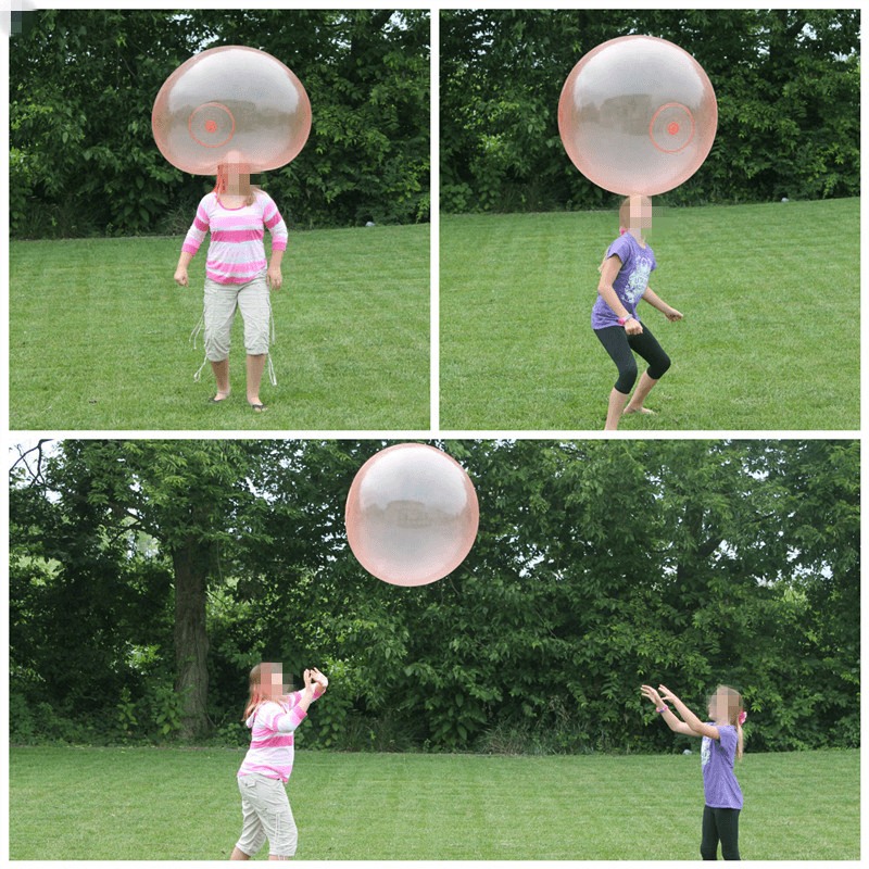 Children Outdoor Soft Air Filled Bubble Ball Soft TPR Rubber Balloon Fun Party Game Toy for Kids Birthday Party Favors - MRSLM