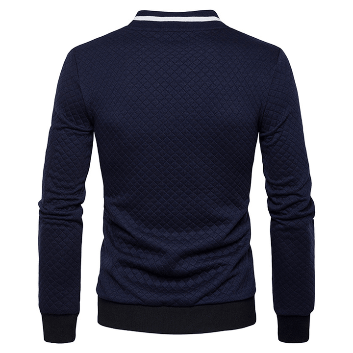 Mens Stand Collar Zipper up Design Sweatshirts - MRSLM