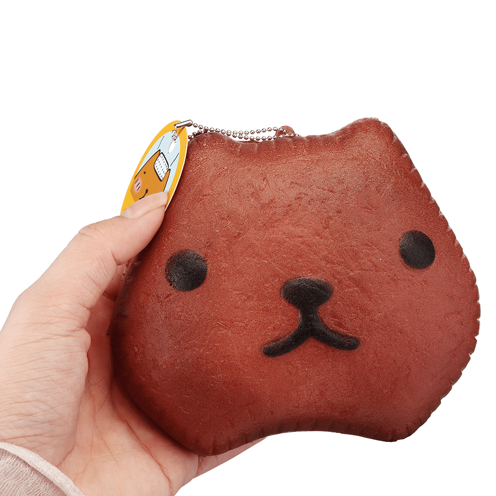 Kapibarasa Capybara Squishy 12Cm Slow Rising Toy with Ball Chain Tag Bread Collection Gift Decor Toy - MRSLM