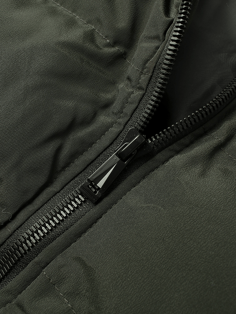 Mens Zipper Side Pocket Windproof Removable Hooded Warm Sleeveless down Jacket Vest - MRSLM