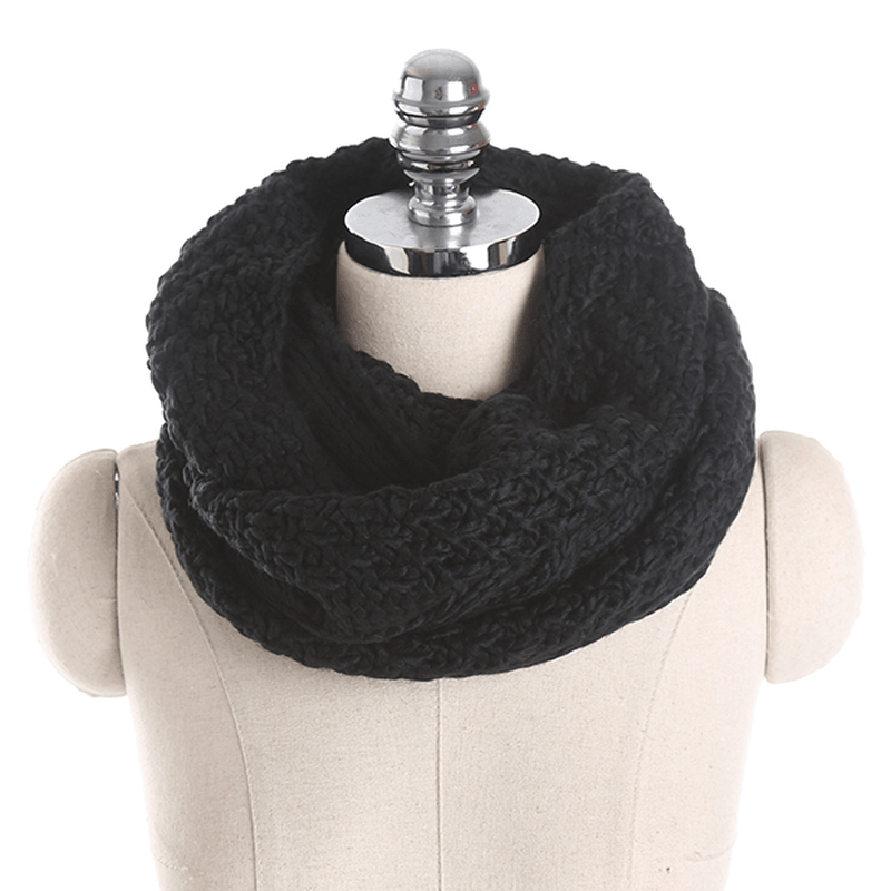 Women Solid Knitted Collar Scarves Warm Neck Scarves - MRSLM