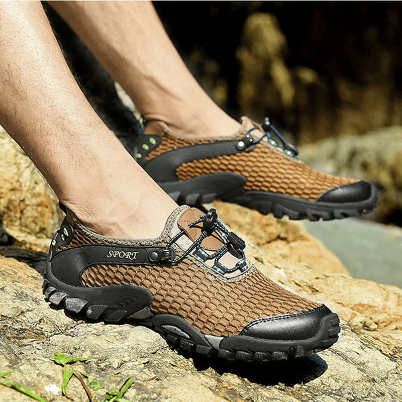 Men Mesh anti Collision Toe Hiking Climbing Outdoor Athletic Shoes - MRSLM