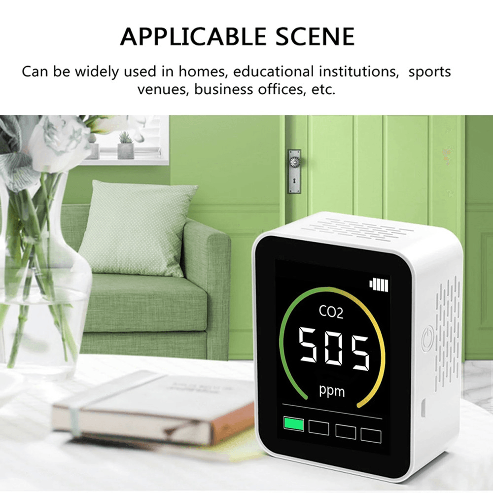 CO2 Detector 400~5000Ppm CO2 Detection Scope Intelligent Home Life Desktop Indoor Outdoor High Precisions Quick Detect Air Quality Monitor Multipurpose Detection Tool - MRSLM