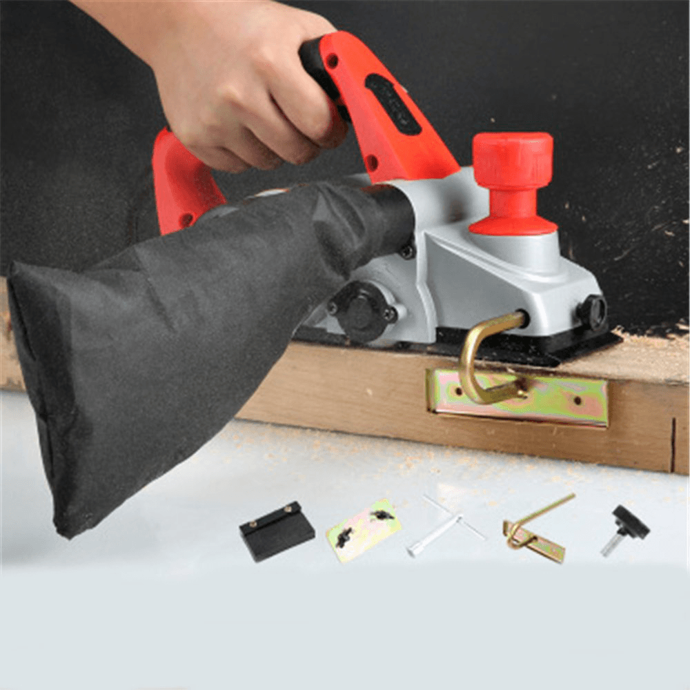 220V 1800W Electric Planer Small Household Woodworking Planer Woodworking Tool Planer W/ Dust Bag - MRSLM