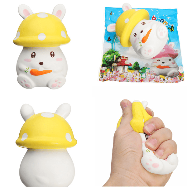 Squishy Slow Rising 12.5CM Mushroom Carrot Bunny Rabbit Phone Straps Pendant Toy Original Packaging - MRSLM