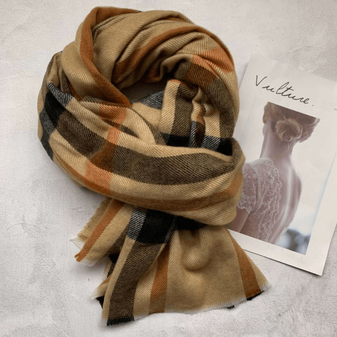 Striped Camel Simple Fashion Atmosphere Thickened Scarf Dual-Use - MRSLM