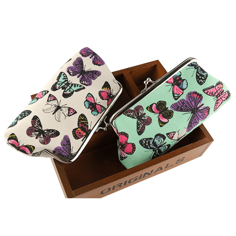 Retro Vintage Travel Cosmetic Makeup Storage Butterfly Bag Case Toiletry Holder Organizer Pouch - MRSLM