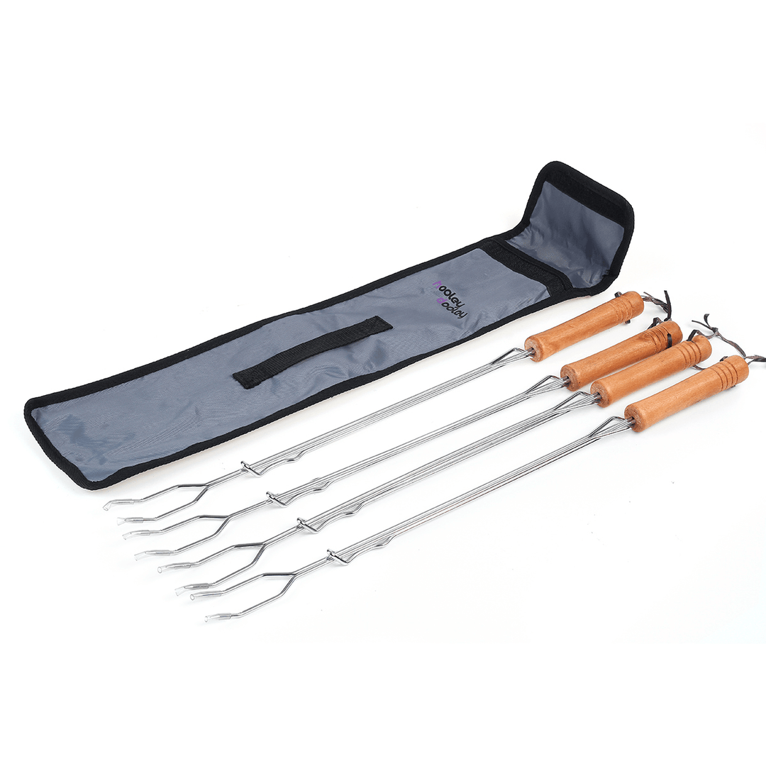 4Pcs/Set BBQ Stainless Steel Telescopic Barbecue Forks Outdoor Barbecue Tools - MRSLM