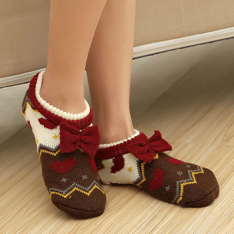 Women Winter Christmas Ankle Socks Non-Slip Floor Socks - MRSLM
