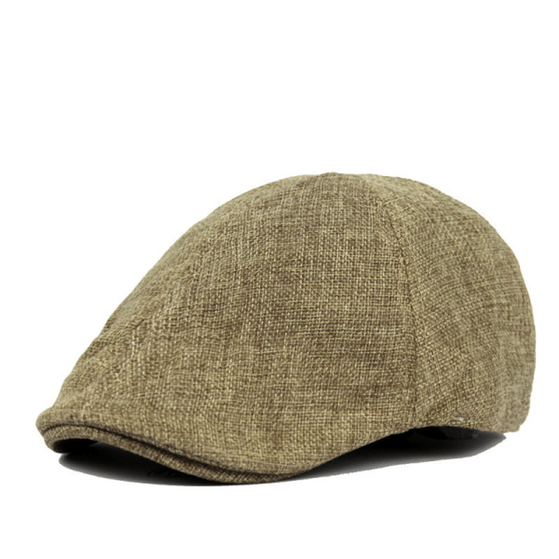 Mens Vintage Beret Hats Casual Solid Color Forward Caps - MRSLM