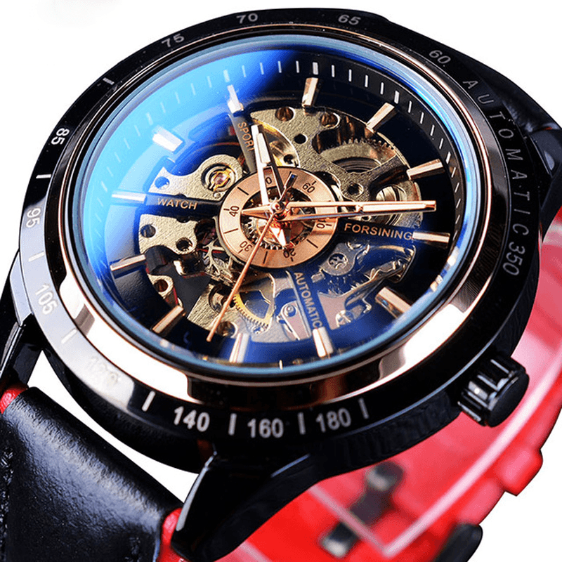 Forsining GMT1009 3ATM Waterproof Genuine Leather Automatic Mechanical Watch - MRSLM