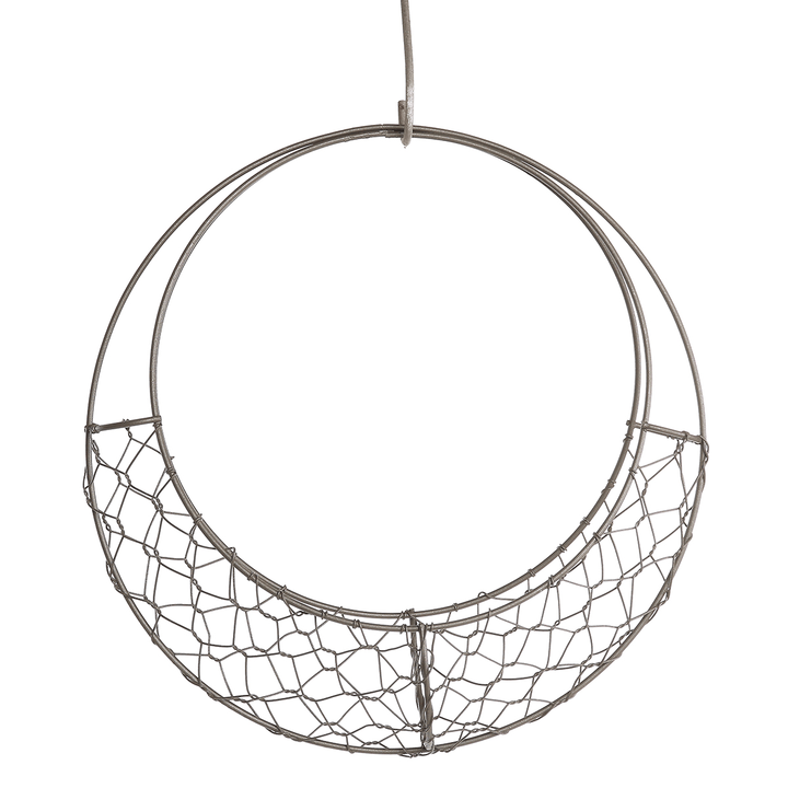 Flower Basket Wrought Iron Wreath Wire round Succulent Hanging Wall Home Decor - MRSLM
