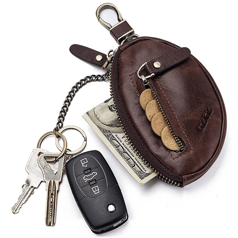 GZCZ Genuine Leather Car Key Holder Key Bag - MRSLM