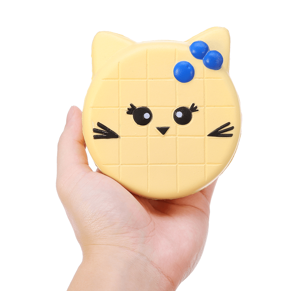 Bread Squishy Cat Face 10CM Jumbo Slow Rising Soft Toy Gift Collection with Packaging - MRSLM