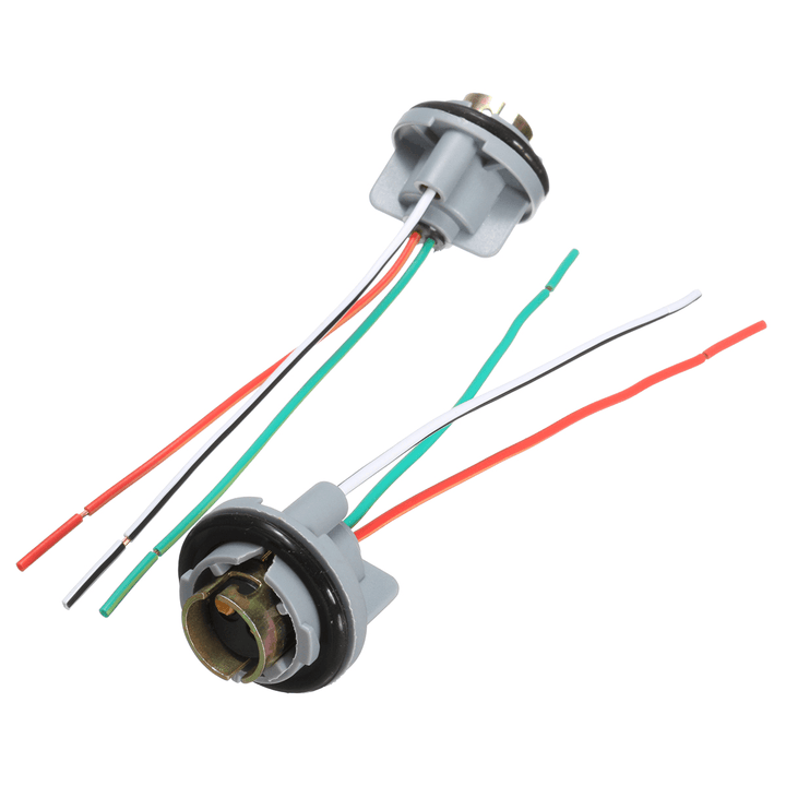 2Pcs Turn Light Brake LED Bulb Socket Connector Wire Harness for 1157 Bay15D - MRSLM