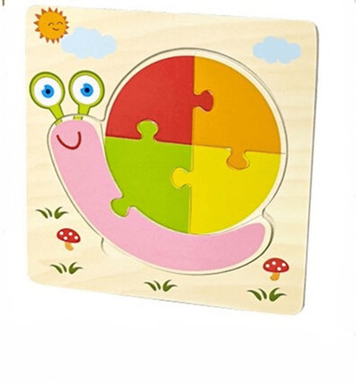 Wooden Early Education Jigsaw Puzzle Cartoon Animal Traffic Jigsaw Puzzle - MRSLM