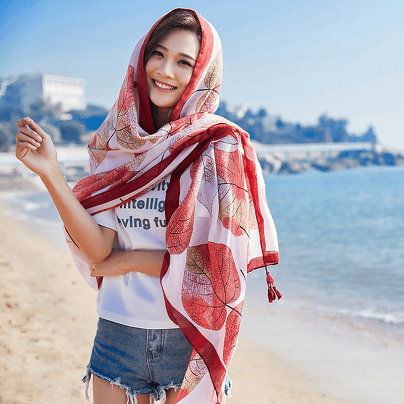 Women Printing Summer Sunshade Beach Scarves Shawl - MRSLM