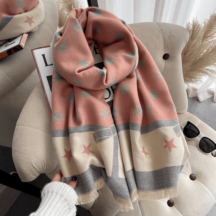 Star Thick Warmth Cashmere Korean Spring and Autumn Ladies Scarf - MRSLM