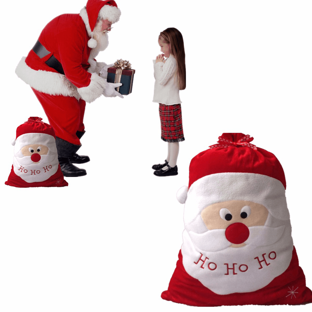 Large Christams Xmas Santa Clau Gift Candy Stocking Bag - MRSLM