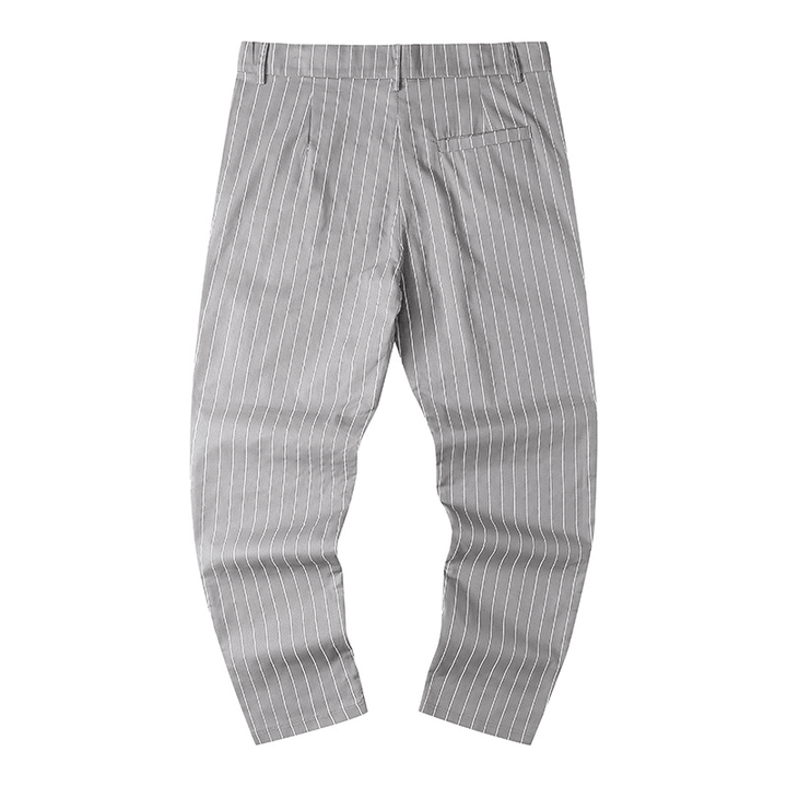 New European Style Striped Stitching Button-Style Slim-Fit Men'S Casual Pants - MRSLM