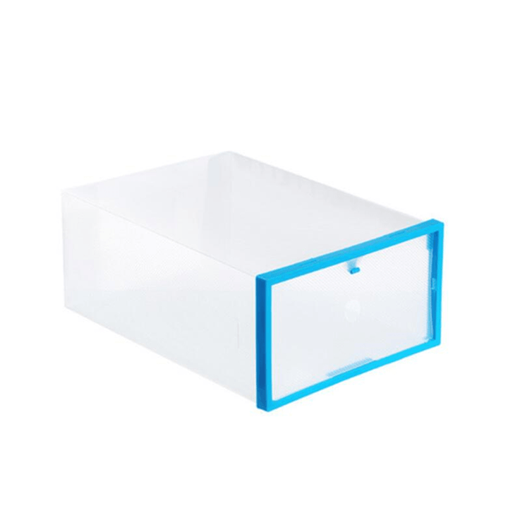 Foldable Clear Plastic Shoe Boxes Storage Organizer Stackable Tidy Display Box Baskets - MRSLM