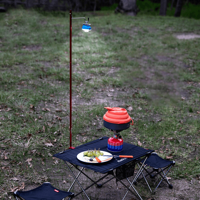 Naturehike Outdoor Portable Folding Lamp Pole Aluminum Alloy Camping Tent Lantern Fixing Stand Light Holder - MRSLM