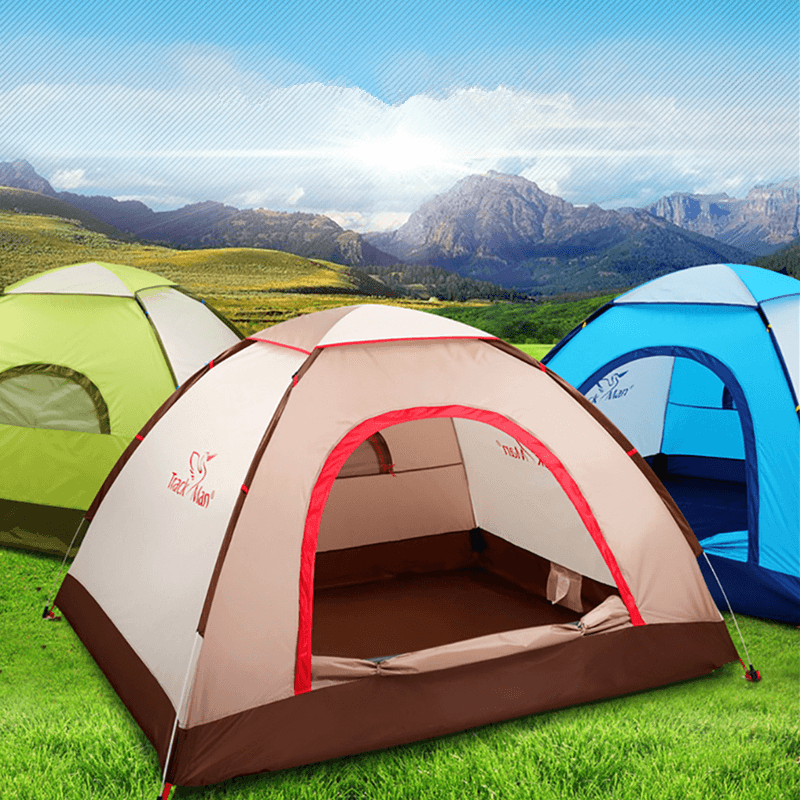 Trackman TM1113 3 Person Camping Tent Quick Automatic Opening Waterproof Hiking Picnic Season Tents - MRSLM
