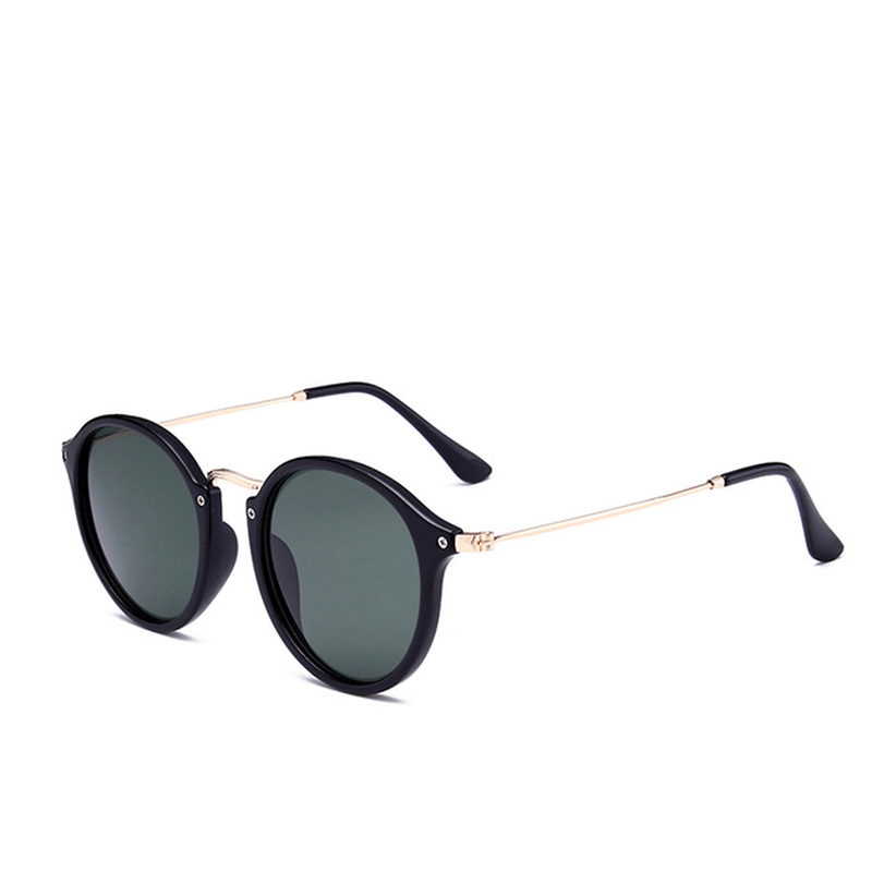 Metal round Face Sunglasses Retro Driver Sunglasses Men and Women Sunglasses - MRSLM