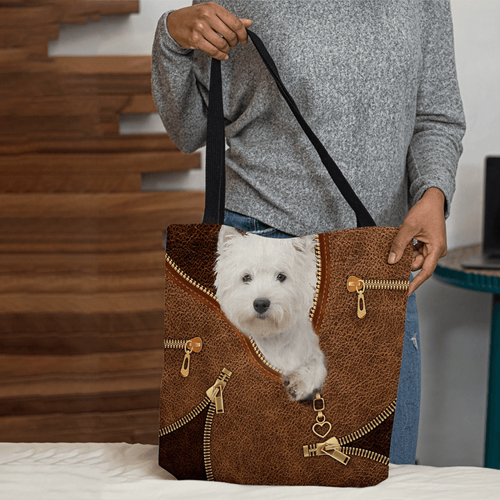Women Canvas Cute 3D Three-Dimensional Cartoon Dog Pattern Casual Shoulder Bag Handbag Tote - MRSLM