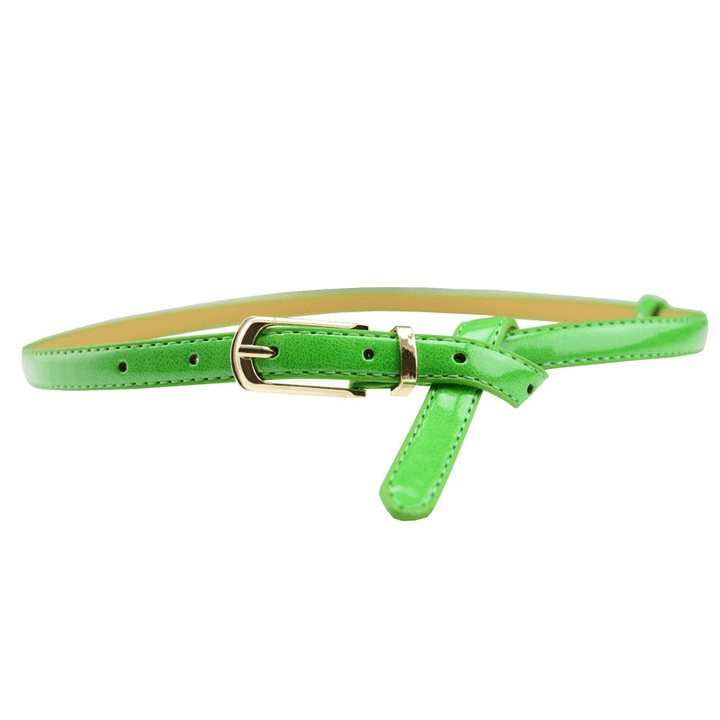 Candy Color Pin Buckle Ladies Patent Leather Pu Belt - MRSLM