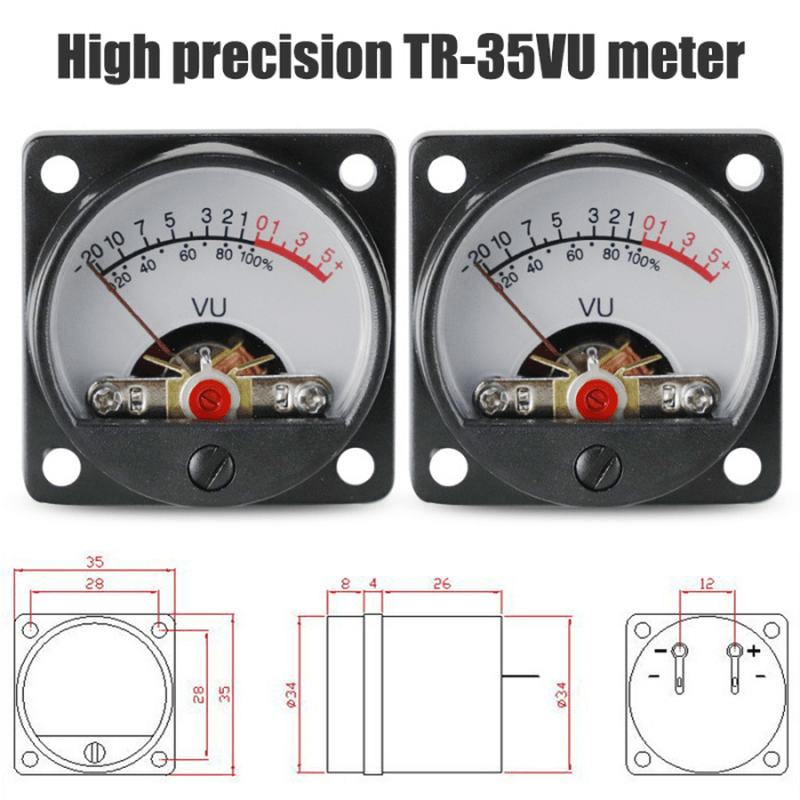TR-35 VU Meter Head Power Amplifier DB Meter Sound Pressure Meter Audio Level Meter with Backlight GQ999 - MRSLM
