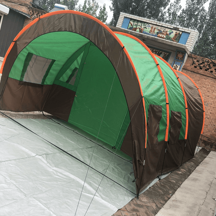 8-10 People Large Tunnel Tent Waterproof Double Layer for Family Party Outdoor Travel Camping Tent - MRSLM