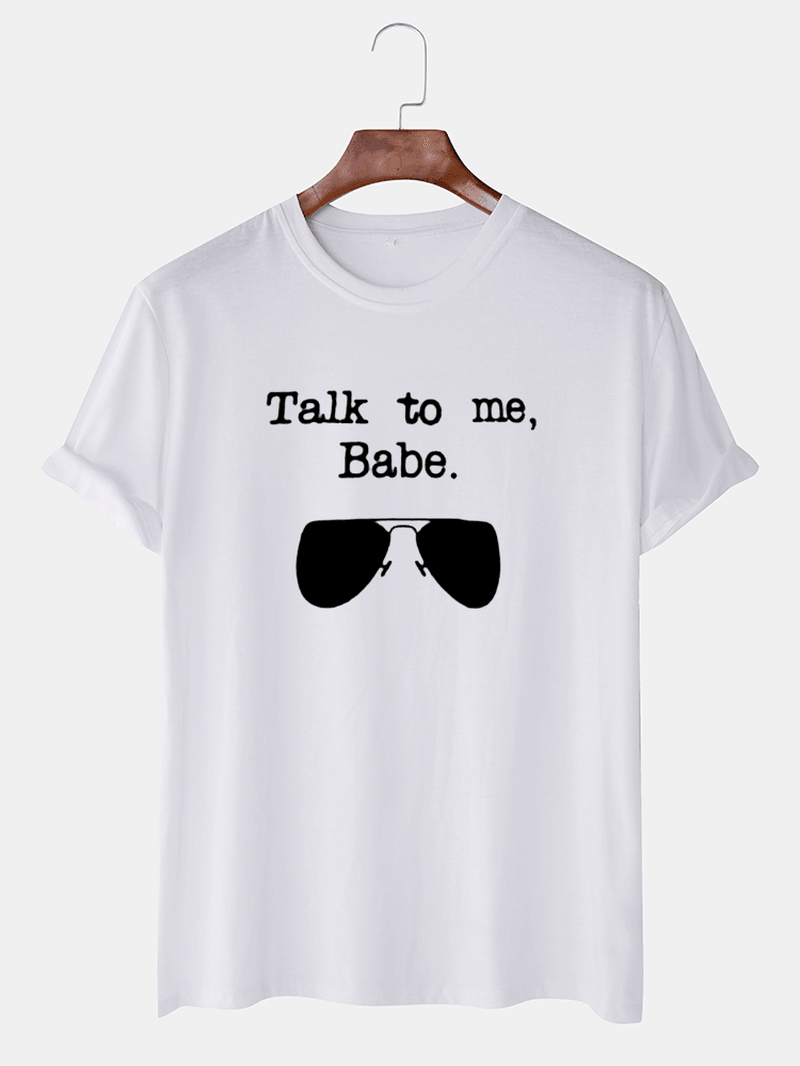 Mens Funny Sunglasses Slogan Little Tag Short Sleeve Breathable T-Shirts - MRSLM