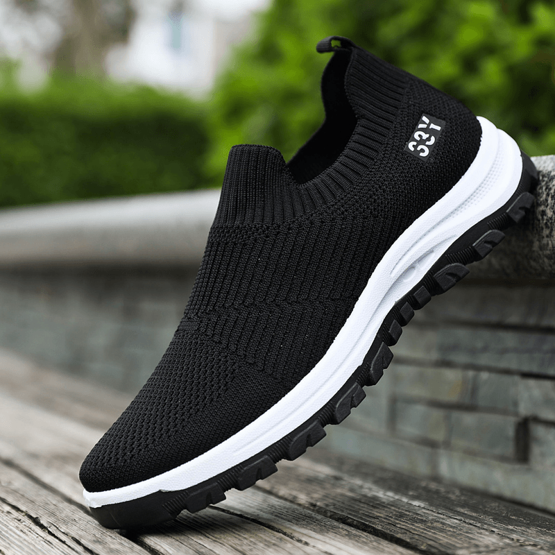 Men Breathable Fabric Non Slip Comfy Slip on Casual Walking Shoes - MRSLM