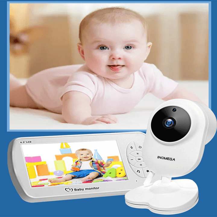 INQMEGA Wireless Baby Monitor 4.3 Inch Baby Nanny Security IP Camera Babysitter Night Vision Temperature Monitoring - MRSLM