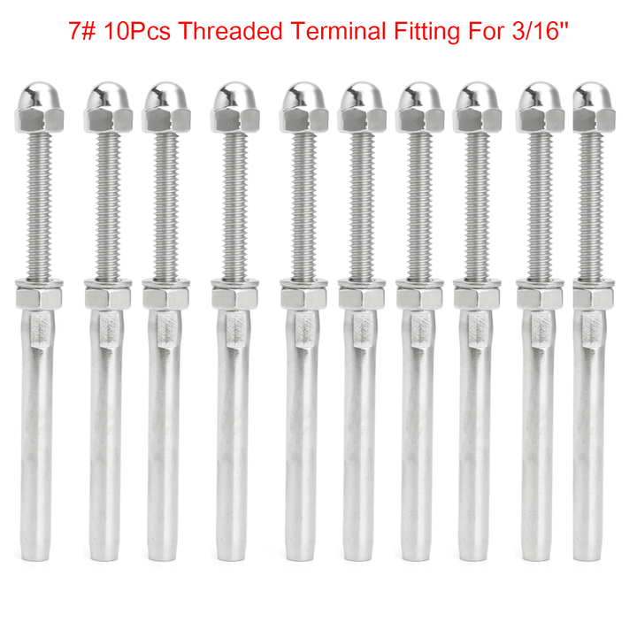 3/16" Cable Hand Swage Stainless Steel Outdoor Indoor T316 Marine Grade Nut - MRSLM