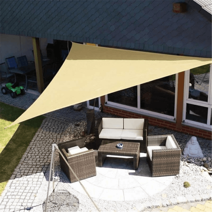 5X5M Outdoor Triangle Sun Sail Shade Garden Patio Tent Sunshade Canopy Awning Waterproof UV Cover - MRSLM
