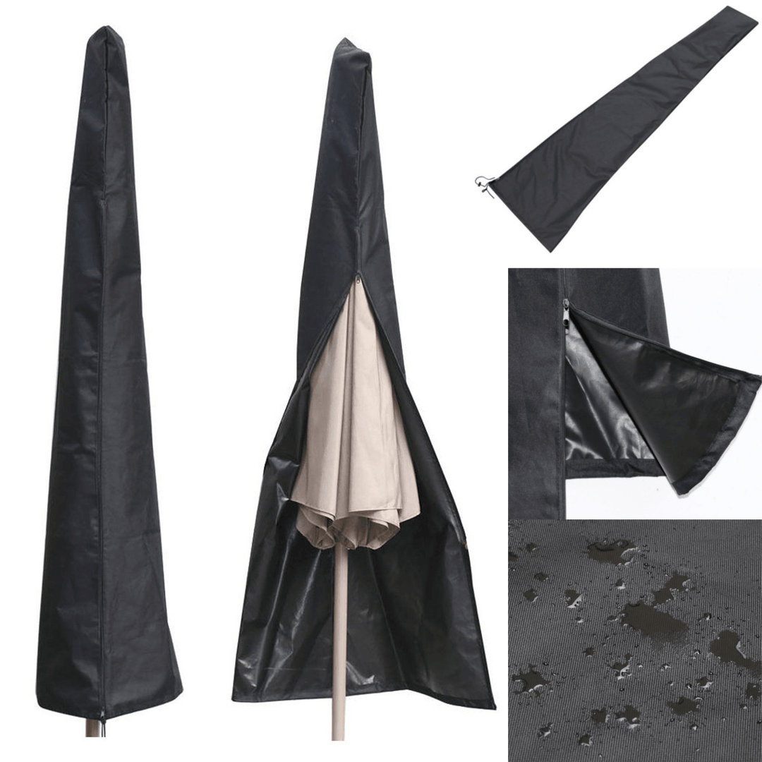 Outdoor Waterproof Patio Umbrella Canopy Cover Shade Protective Sunshade Sun Shelter Shed Zipper Bag - MRSLM
