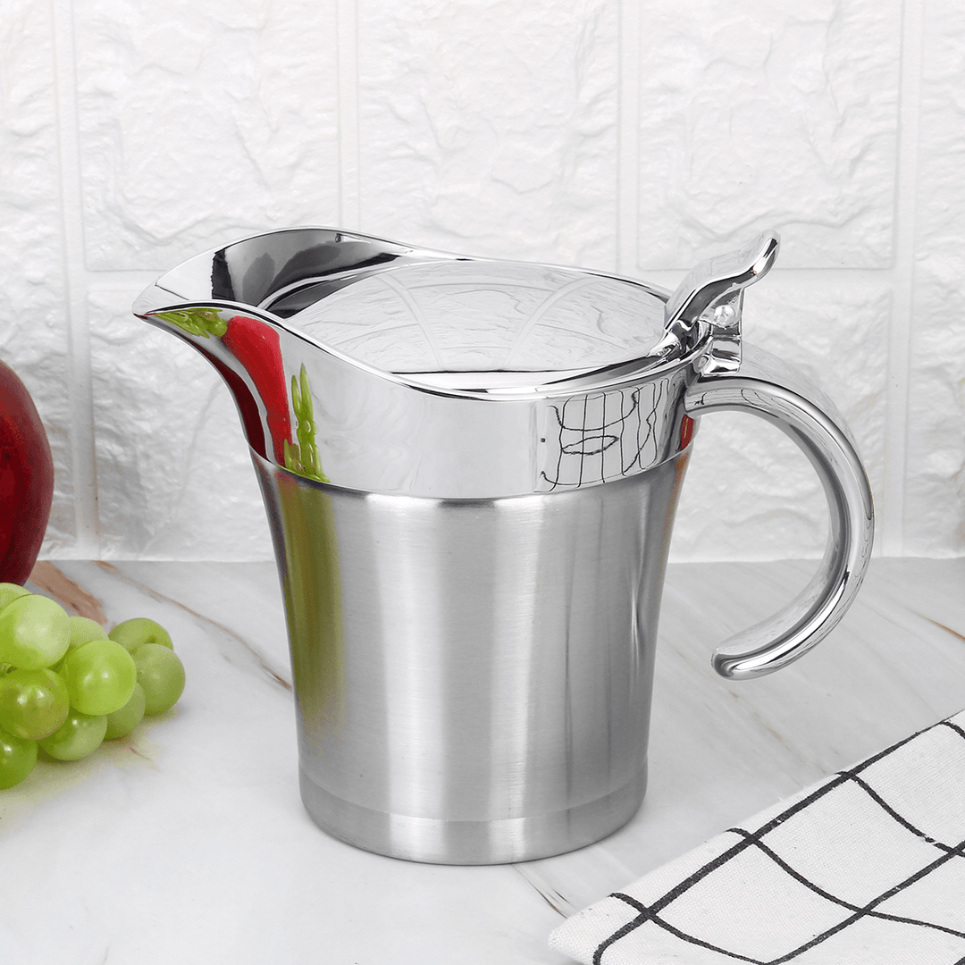 Stainless Steel Double Insulated Jug Gravythermal Sauce Kettle Kitchen Serving Storage Tableware Tool - MRSLM