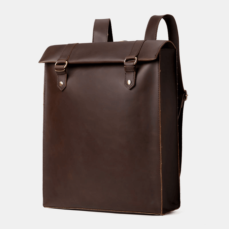 Men Vintage Waterproof Large Capacity College Student Backpack 15.6 Inch Laptop Bag - MRSLM