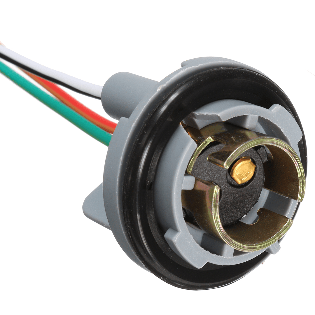 2Pcs Turn Light Brake LED Bulb Socket Connector Wire Harness for 1157 Bay15D - MRSLM