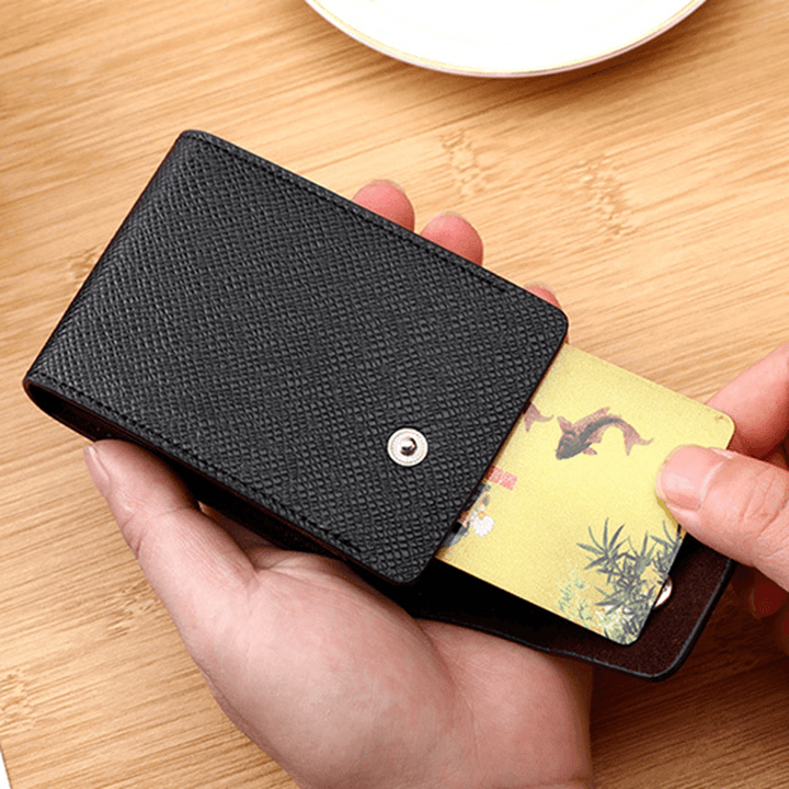 Men Faux Leather 10 Card Slots Coins Bag Wallet - MRSLM