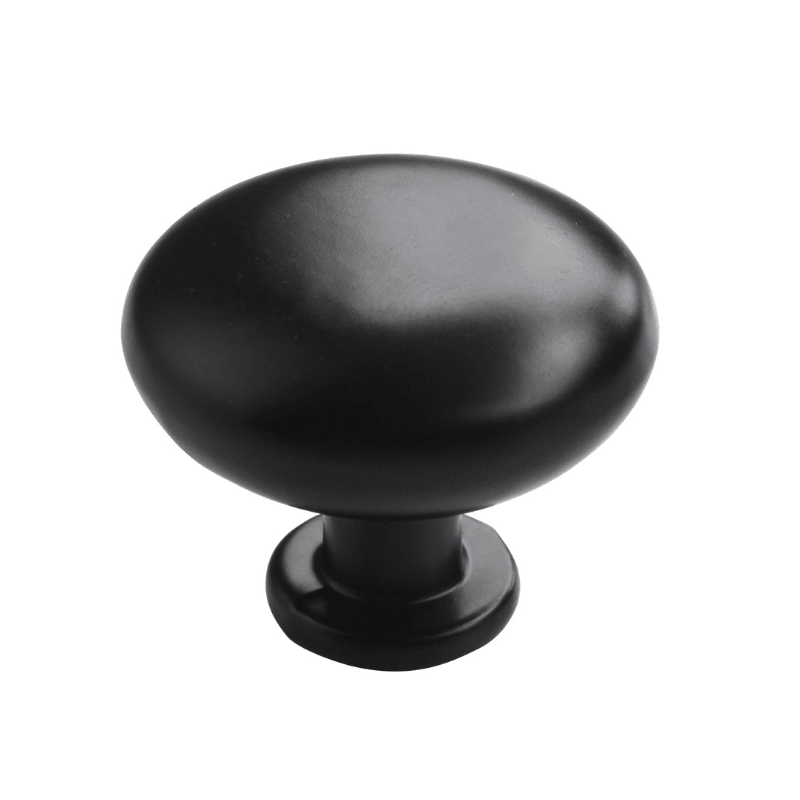 Zinc Alloy Black Solid round Handle Furniture Handle Cabinet Drawer Wardrobe Pull Single Hole Simple Handle - MRSLM
