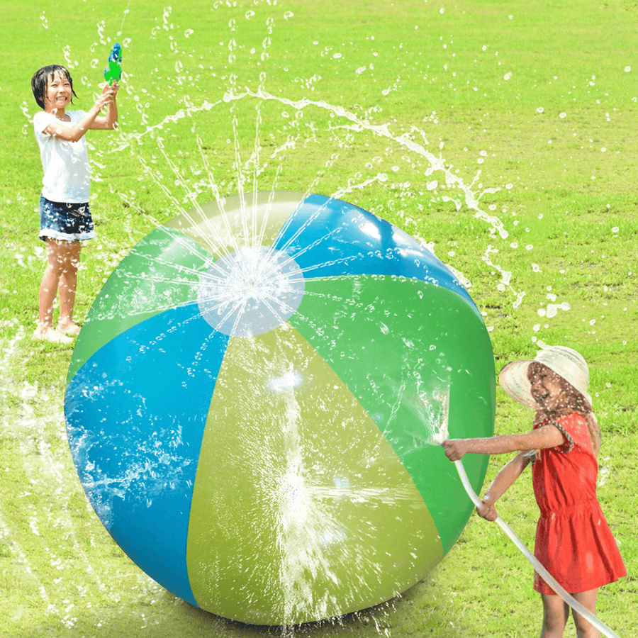 75CM Diameter Inflatable Water Spray Beach Ball Summer Outdoor Sports Game Kids Sprinkler Toy - MRSLM
