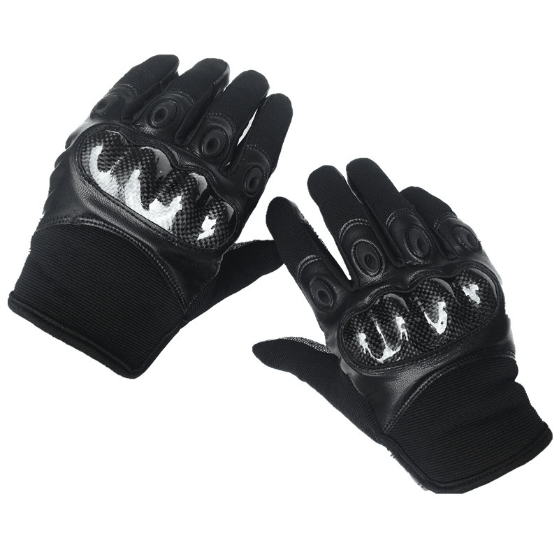 Men Leather Wear-Resistant Non-Slip Tactical Military Training Anti-Cut Full Finger Gloves - MRSLM