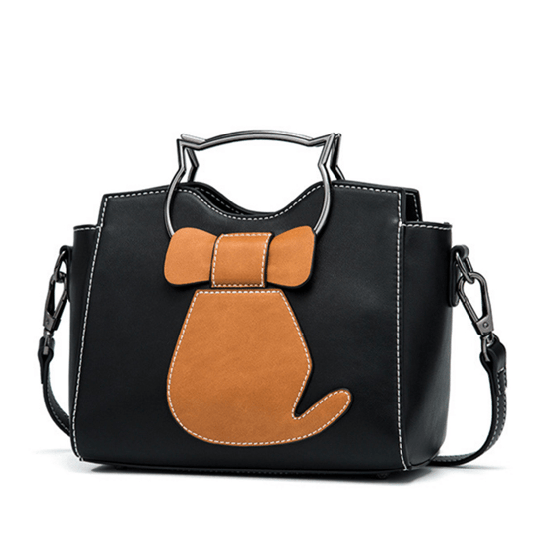 Women Cute Cat Pattern Handbag Large Capacity Leisure Shoul - MRSLM