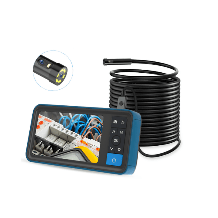 MS450 8Mm Dual Lens 1080P Industrial Borescope 4.5 Inch Screen Waterproof Snake Camera with 6 LED for Pipeline Drain Sewer Inspection Cam - MRSLM